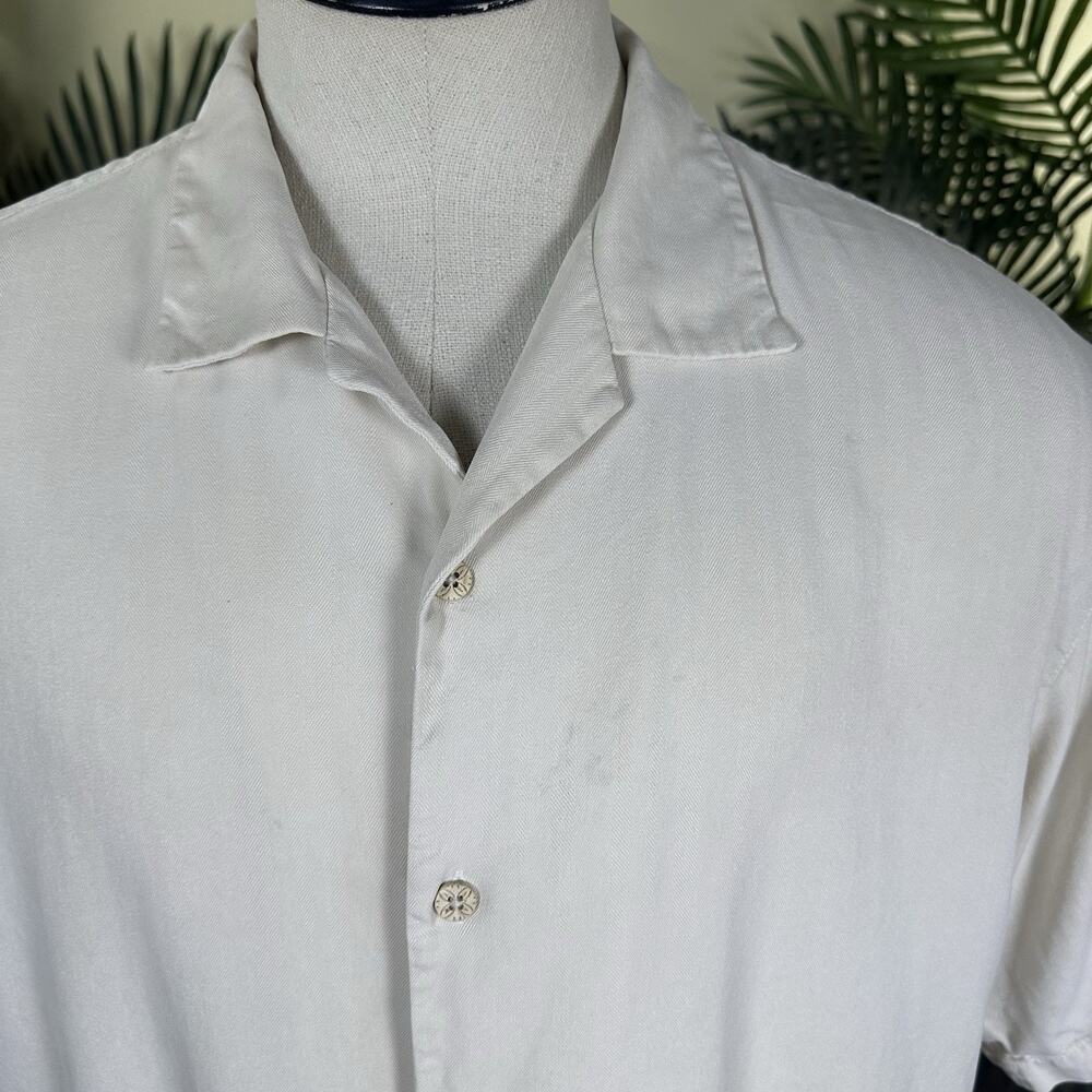 Tommy Bahama Men XL Silk Embroidered "Grill of my dreams" Cream lightweight - Picture 4 of 14